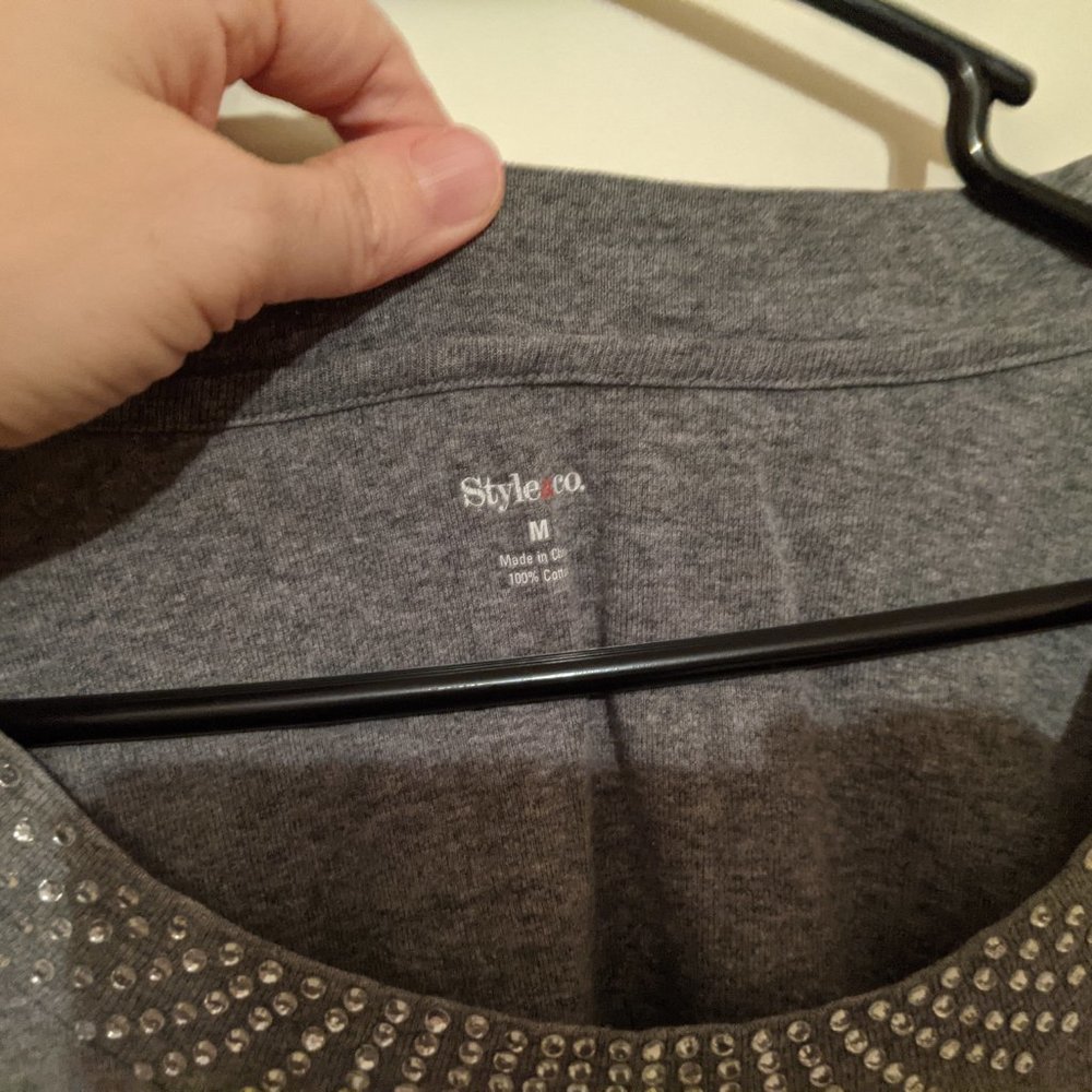Gray Accented Blouse - Picture 3 of 4
